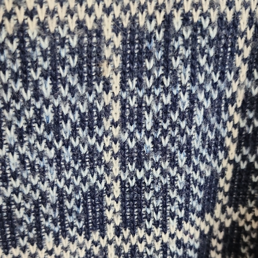 Victoria Jones Woman Patchwork Navy and White Sweater - Picture 5 of 7